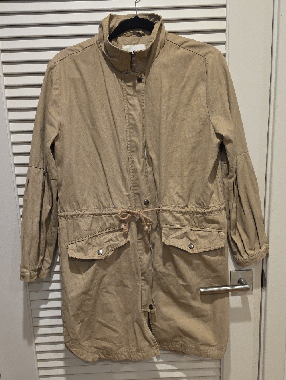 BB Dakota Light Khaki Drawstring Anorak Jacket